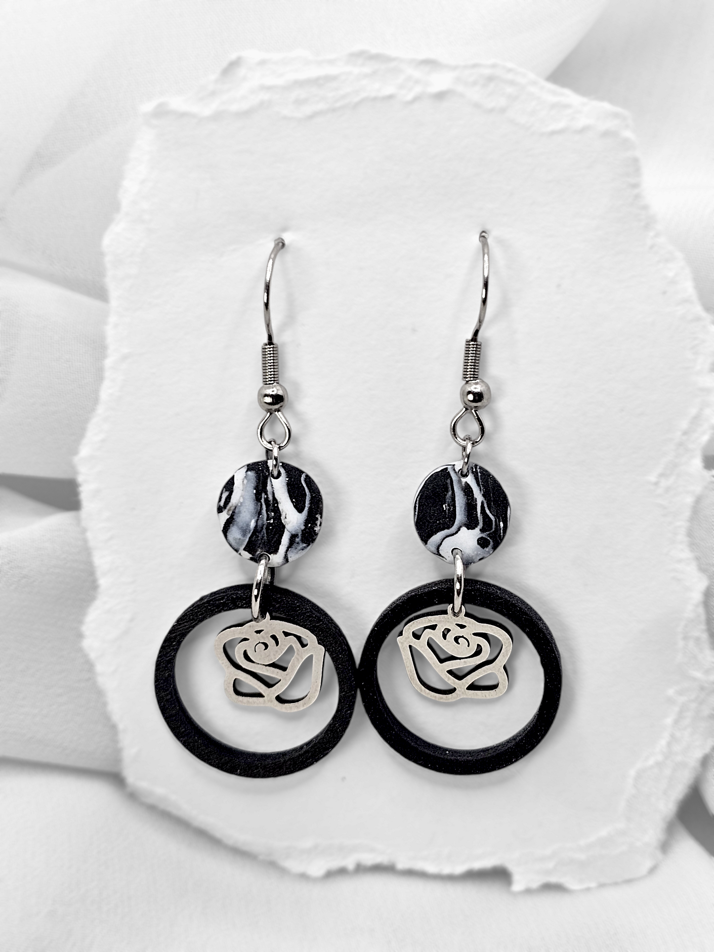 Ohrringe 'Rose' Edelstahl